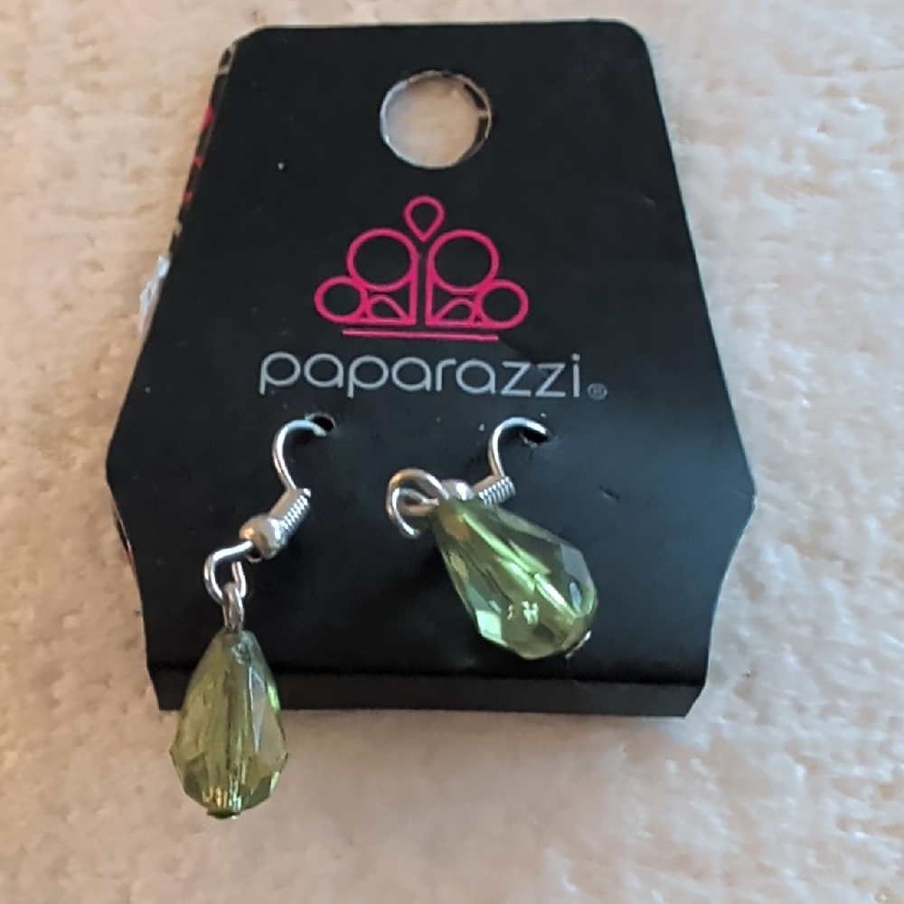 Paparazzi Green Teardrop Dangle Earrings New